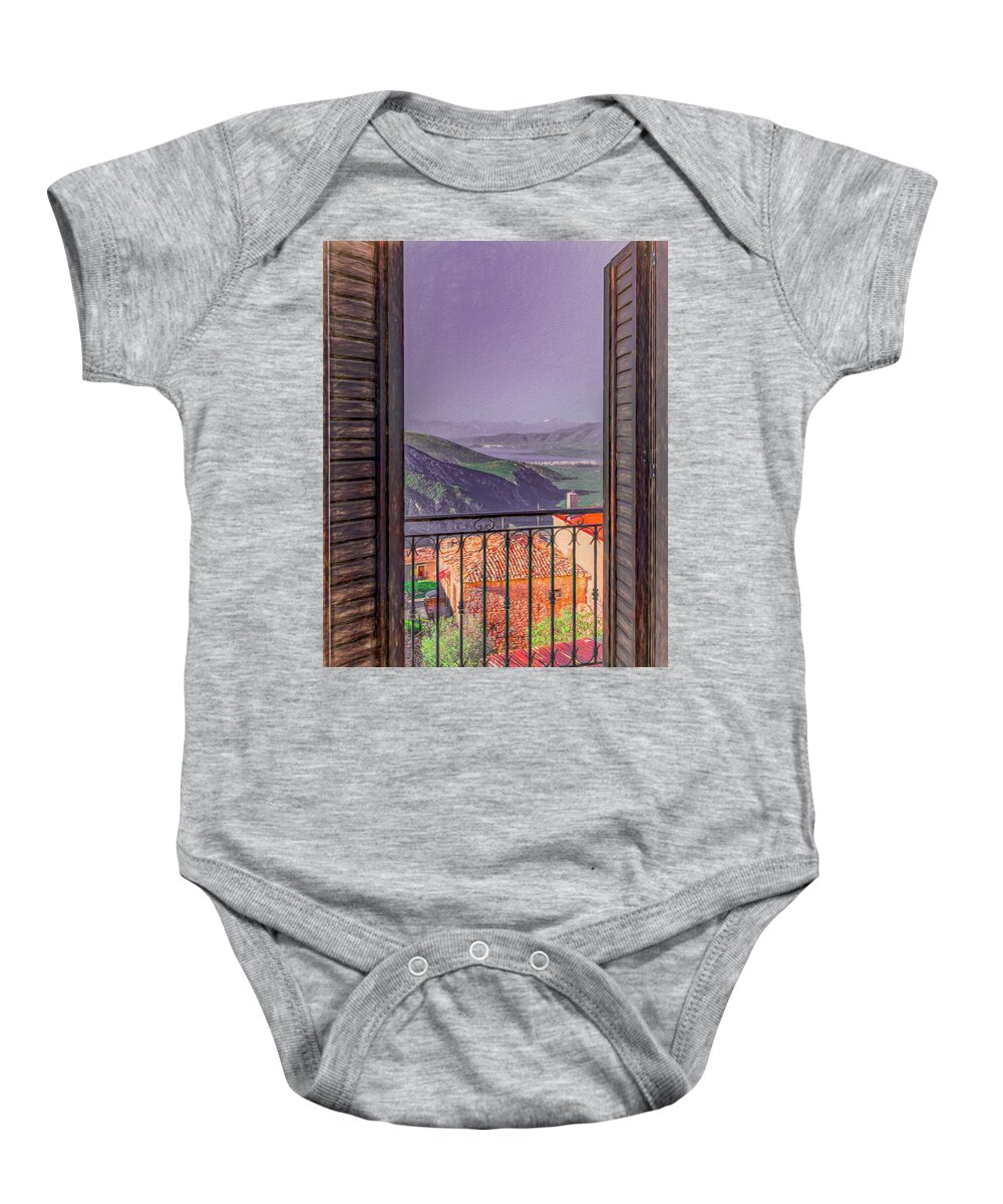 Greece Baby Onesie featuring the photograph The Lucky View by Marcy Wielfaert