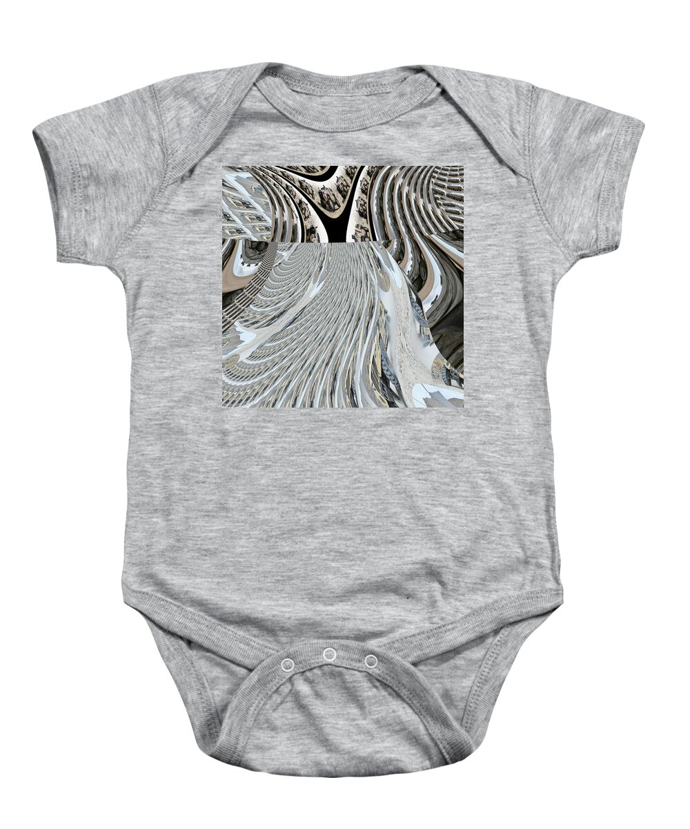 Fractal Baby Onesie featuring the mixed media The Red Team's Working On It by Stephane Poirier