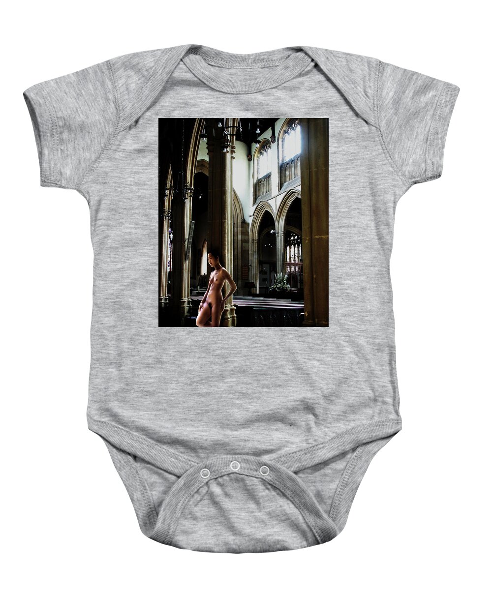 Nude Baby Onesie featuring the photograph The Reverent by Mark Gomez