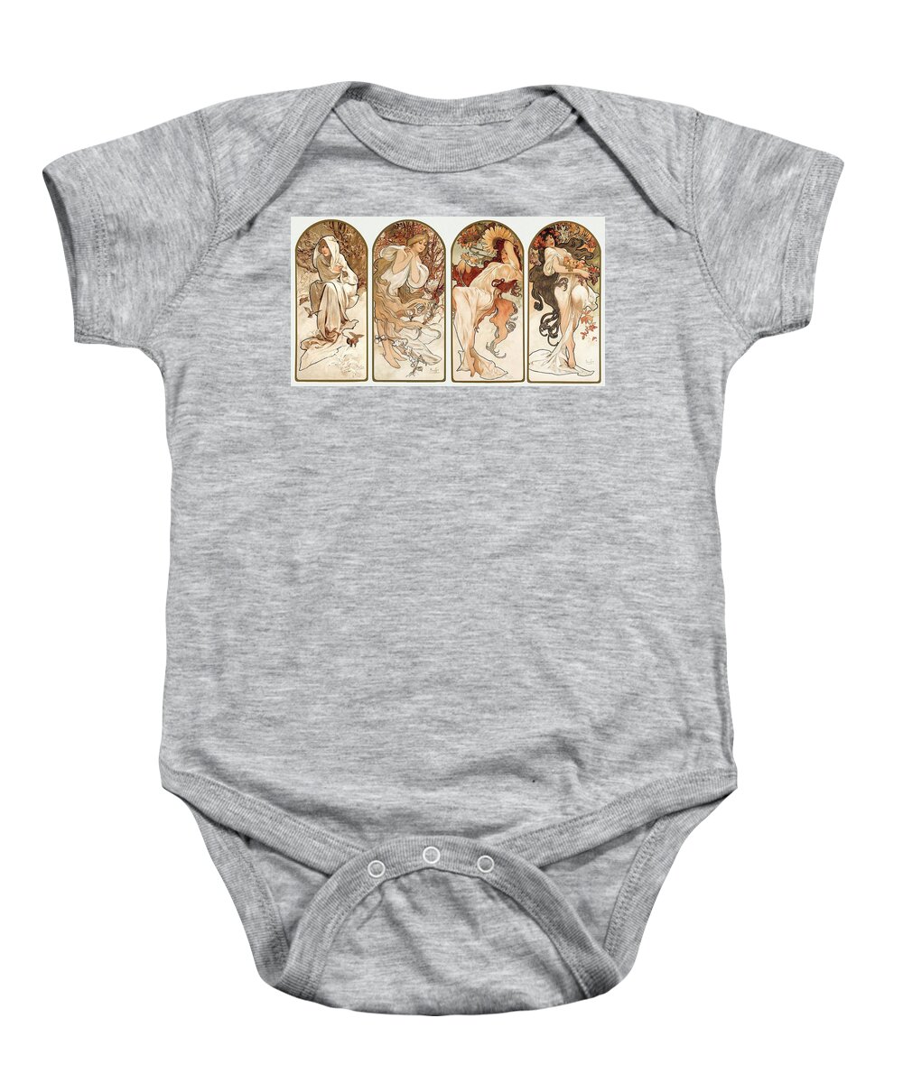 Woman Baby Onesie featuring the painting The Seasons by Vincent Monozlay