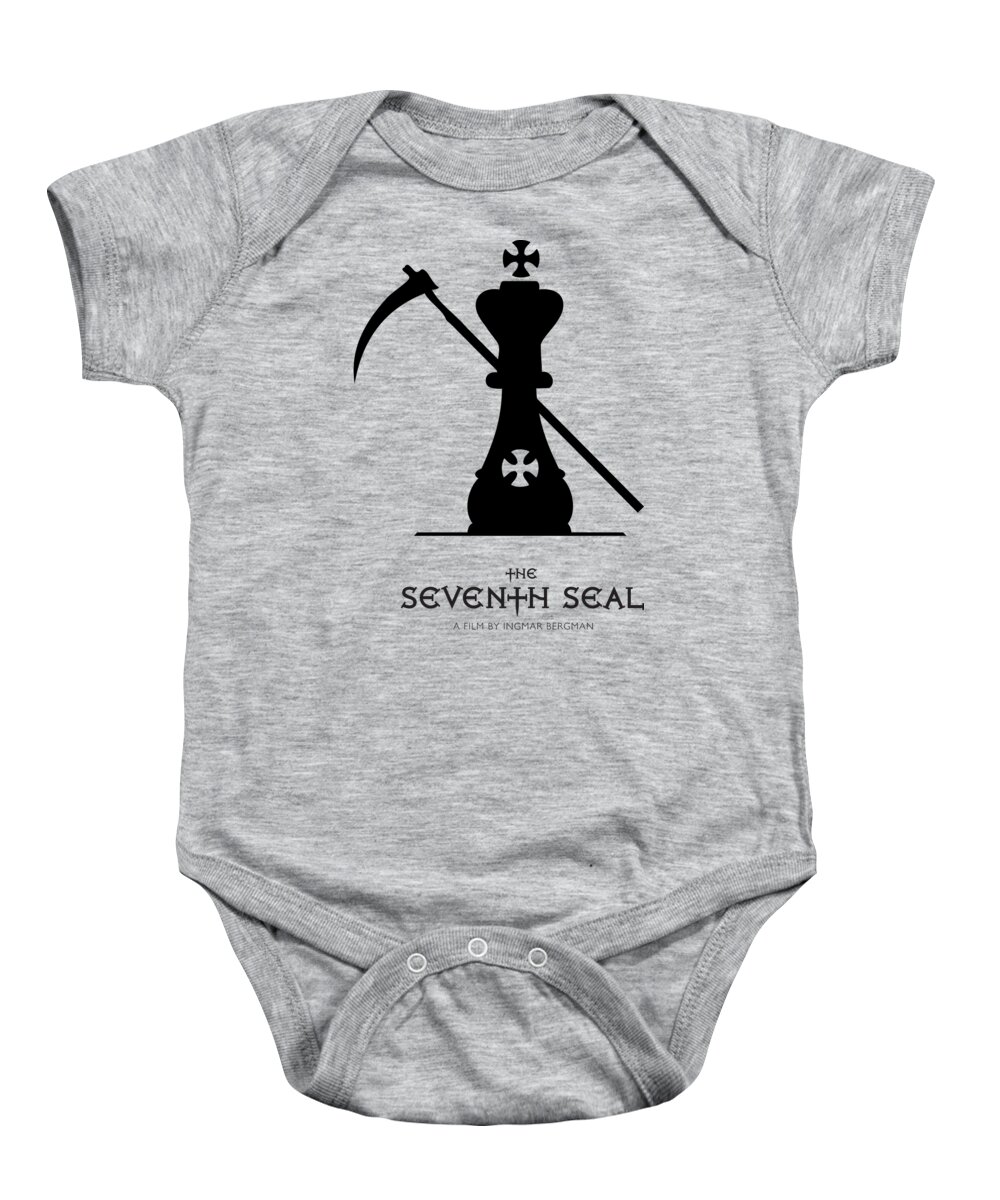 The Seventh Seal Baby Onesie featuring the digital art The Seventh Seal - Alternative Movie Poster by Movie Poster Boy