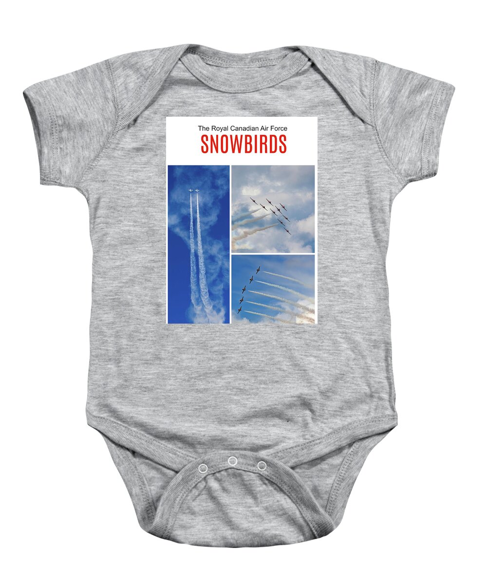 Acrobatic Flight Baby Onesie featuring the photograph The Snowbirds collage by Tatiana Travelways