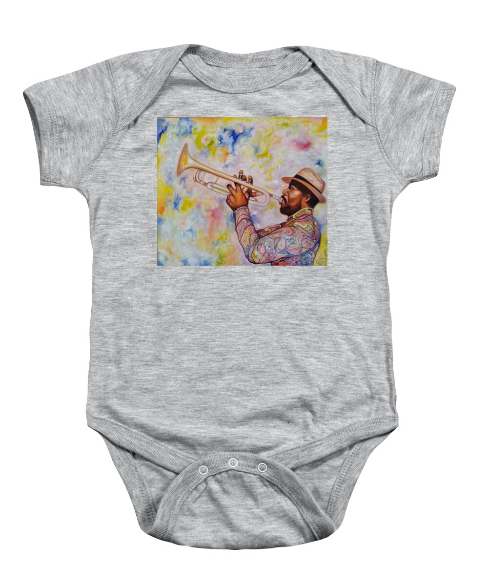 African American Music Art Baby Onesie featuring the painting The Sound of Music by Emery Franklin