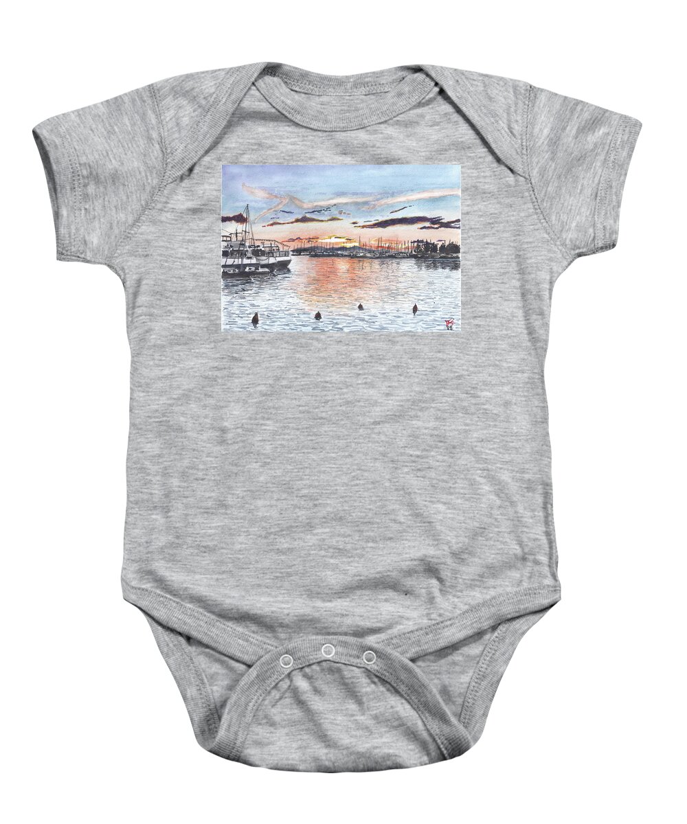  Baby Onesie featuring the painting The Sunset in Zadar II, Croatia by Francisco Gutierrez