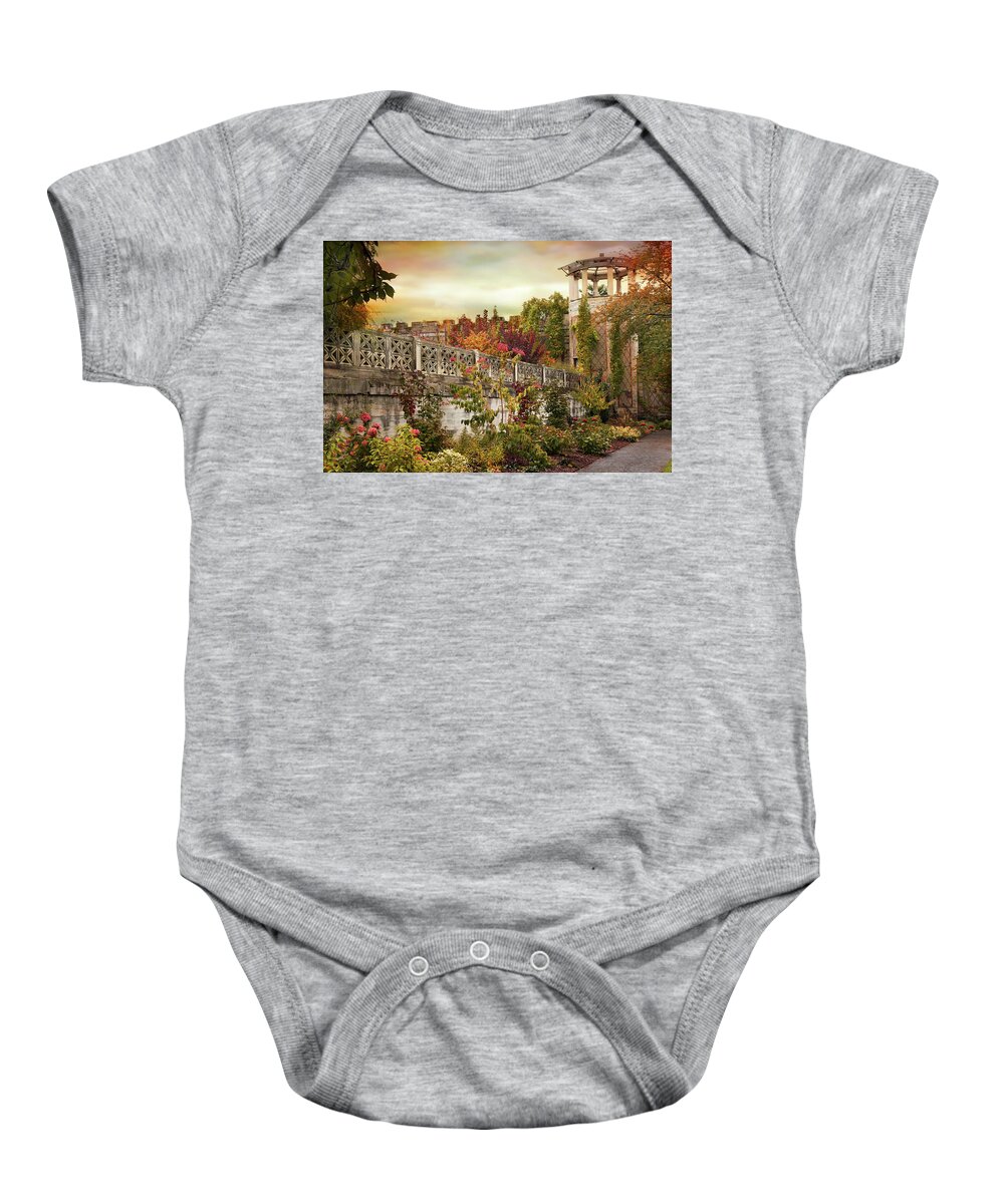 Garden Baby Onesie featuring the photograph The Walled Garden in Autumn by Jessica Jenney