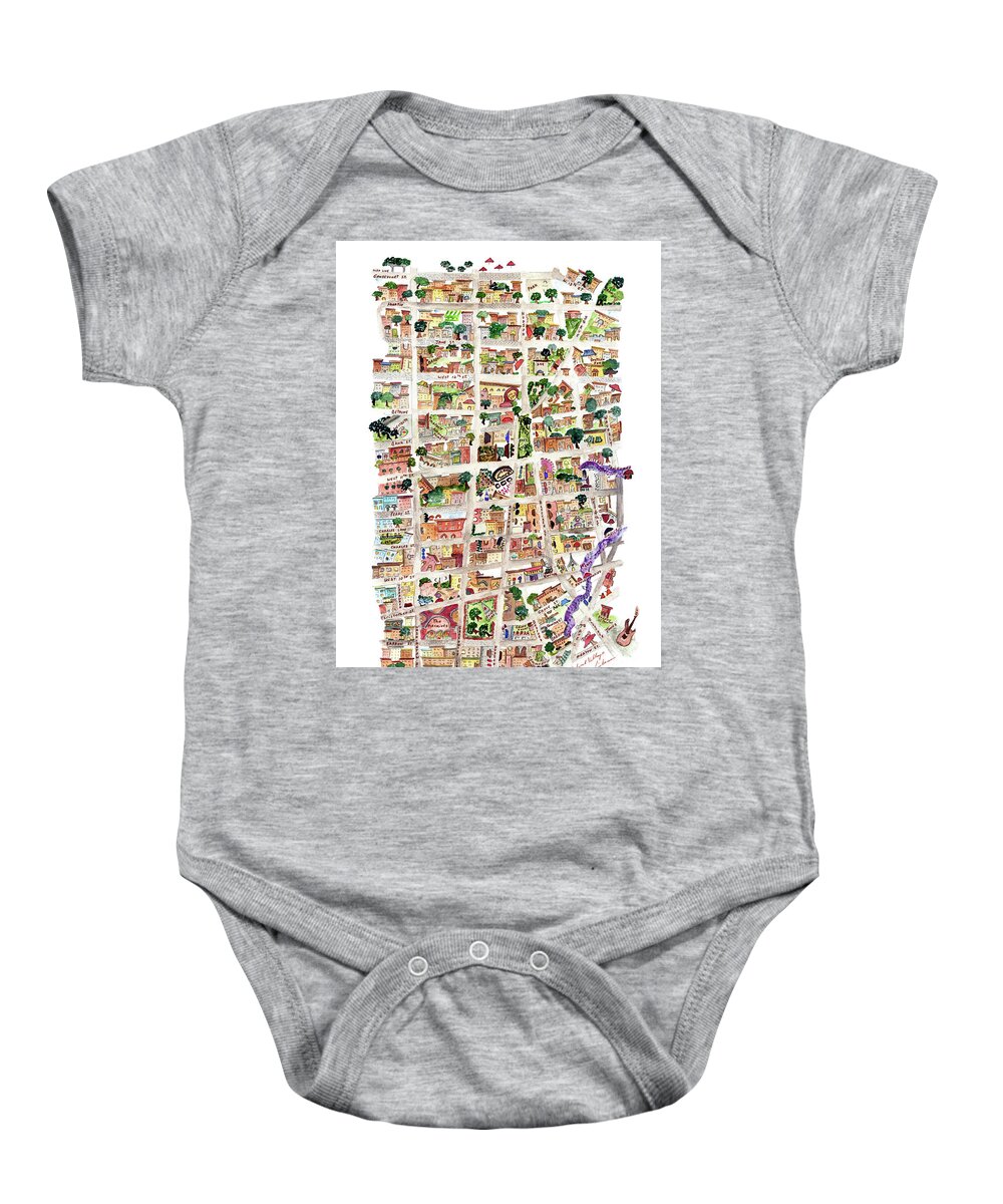 Greenwich Village Baby Onesie featuring the painting The Way West Village by AFineLyne