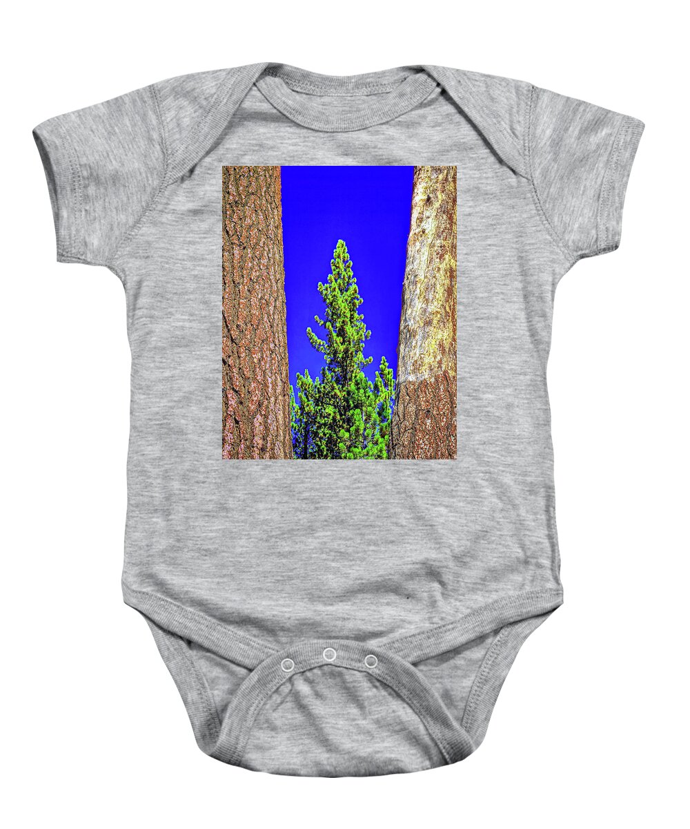 Three Baby Onesie featuring the photograph Three Trees, High Sierras, California by Don Schimmel