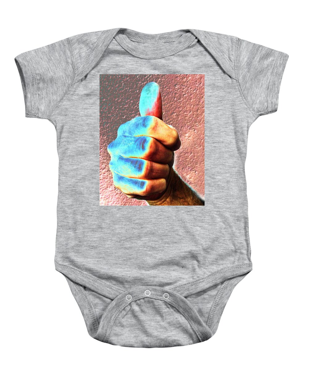 Abstract Baby Onesie featuring the photograph Thumbs Up by Andrew Lawrence