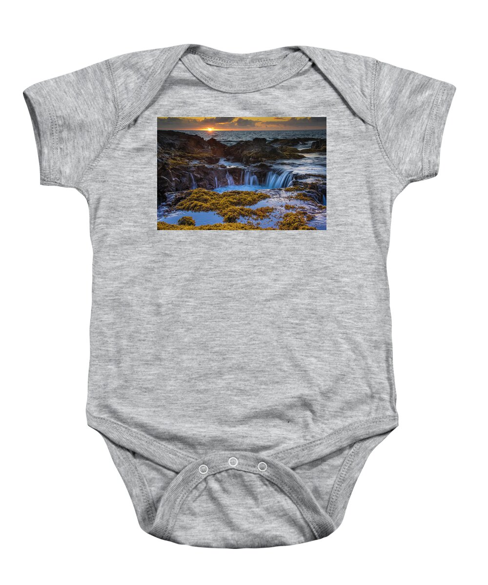 Hawaii Baby Onesie featuring the photograph Tidal Pools in Hawaii by Bill Cubitt
