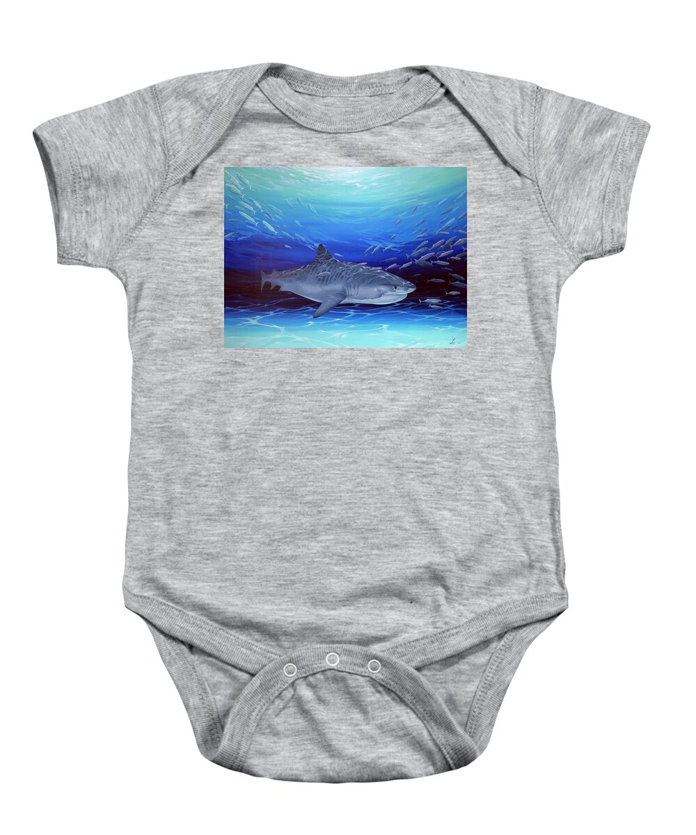 Sealife Baby Onesie featuring the painting Tiger by William Love