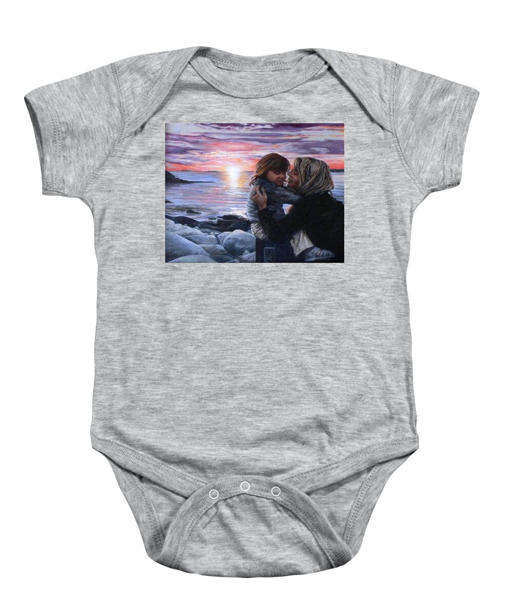 Rockport Baby Onesie featuring the painting Tina and Fione by Eileen Patten Oliver