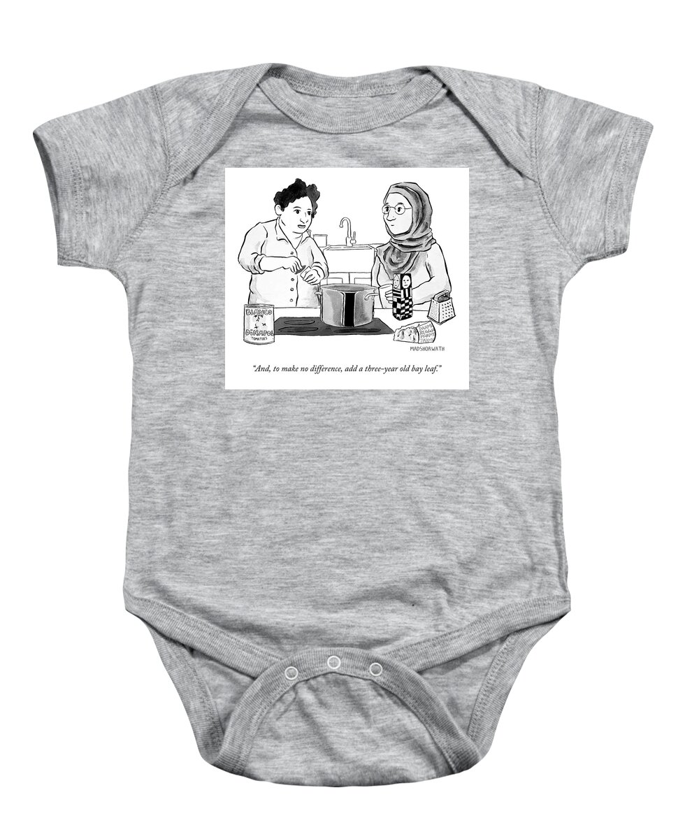 A27520 Baby Onesie featuring the drawing To Make No Difference by Mads Horwath