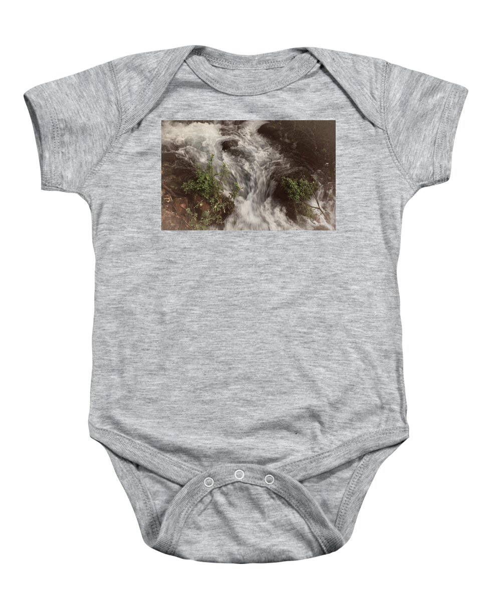 Israel Baby Onesie featuring the photograph To The Jordan River by M Kathleen Warren