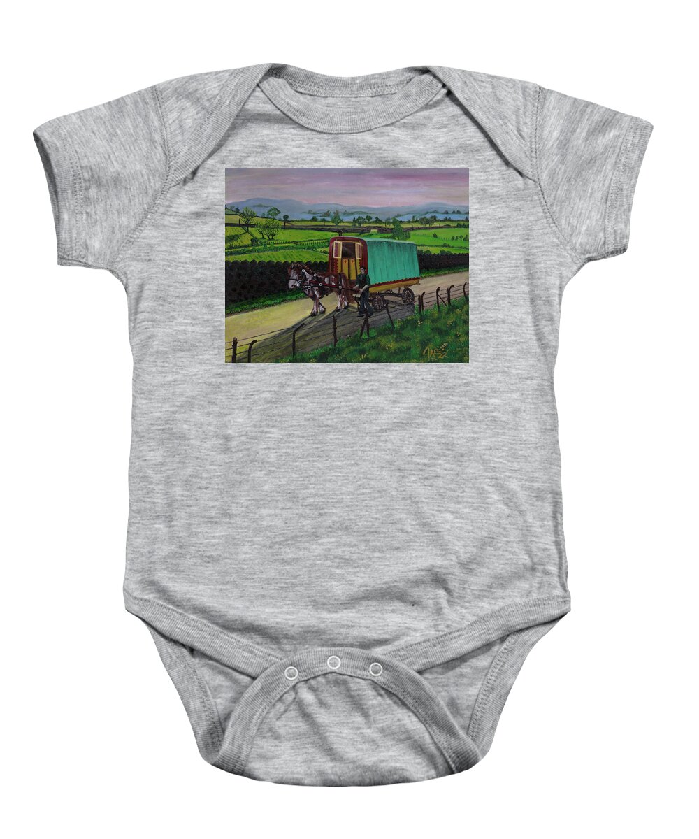 Acrylic Painting Baby Onesie featuring the painting Traveller On Appleby Road by The GYPSY