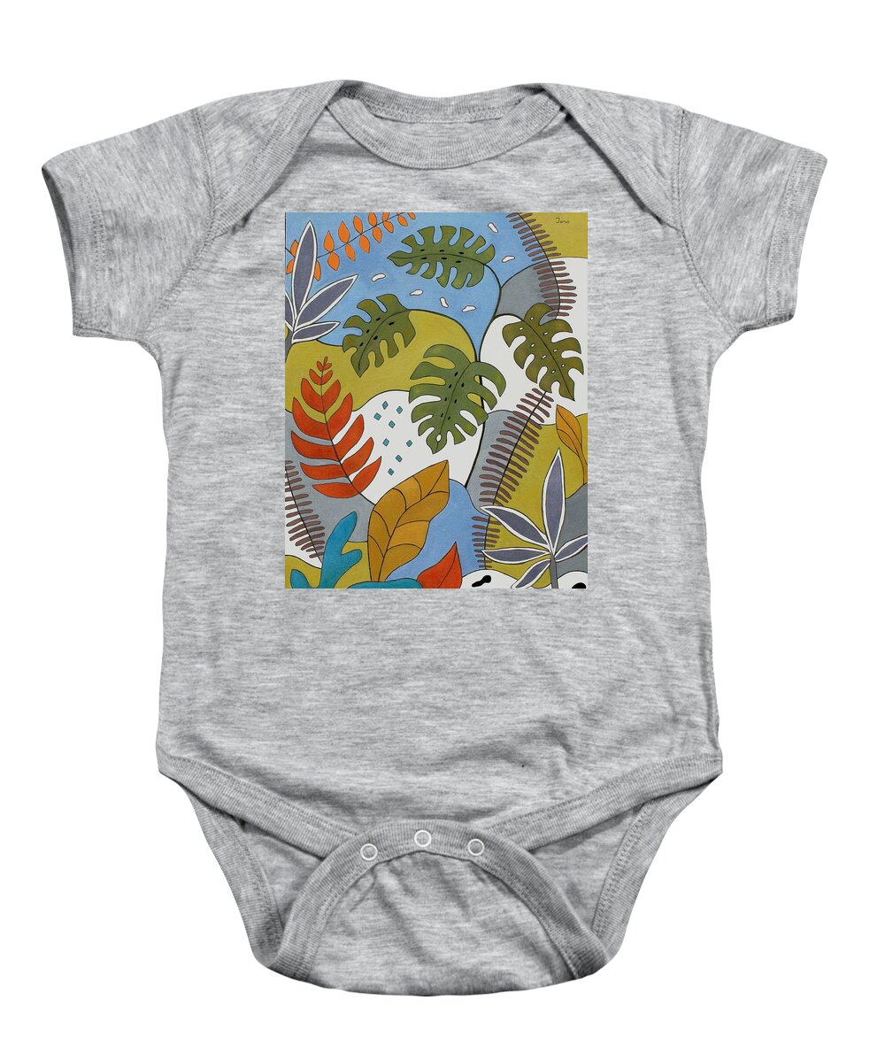Tropical Baby Onesie featuring the painting Tropicana by Trish Toro