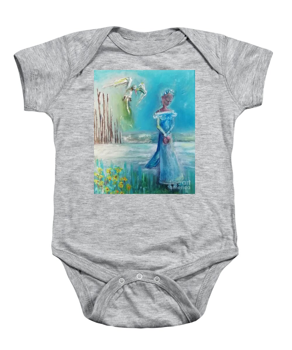 Acrylic Painting Baby Onesie featuring the painting Trust in Light by Alexandra Vusir