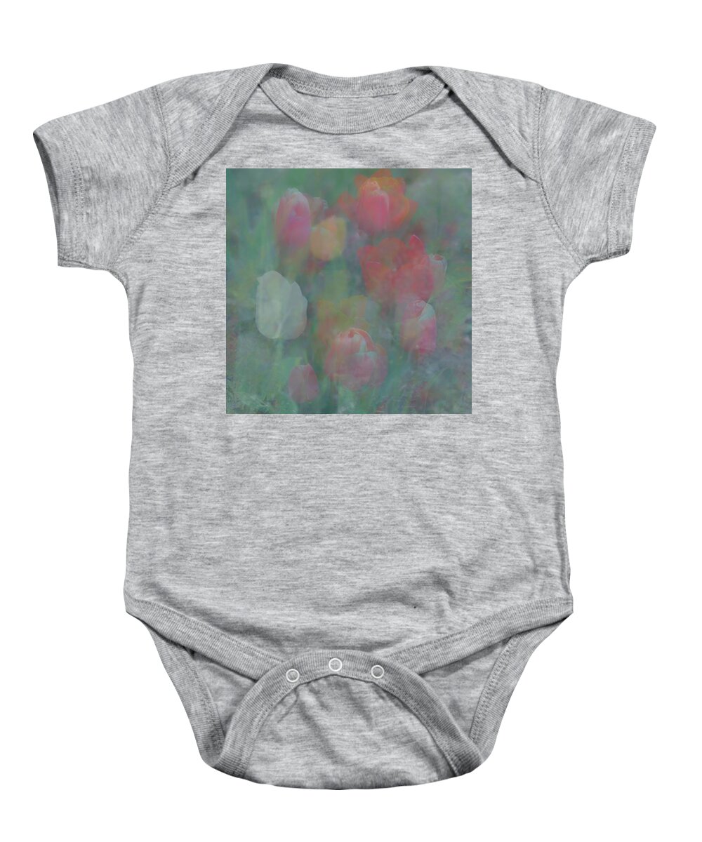 Paintography Baby Onesie featuring the photograph Tulips by Jerry Abbott