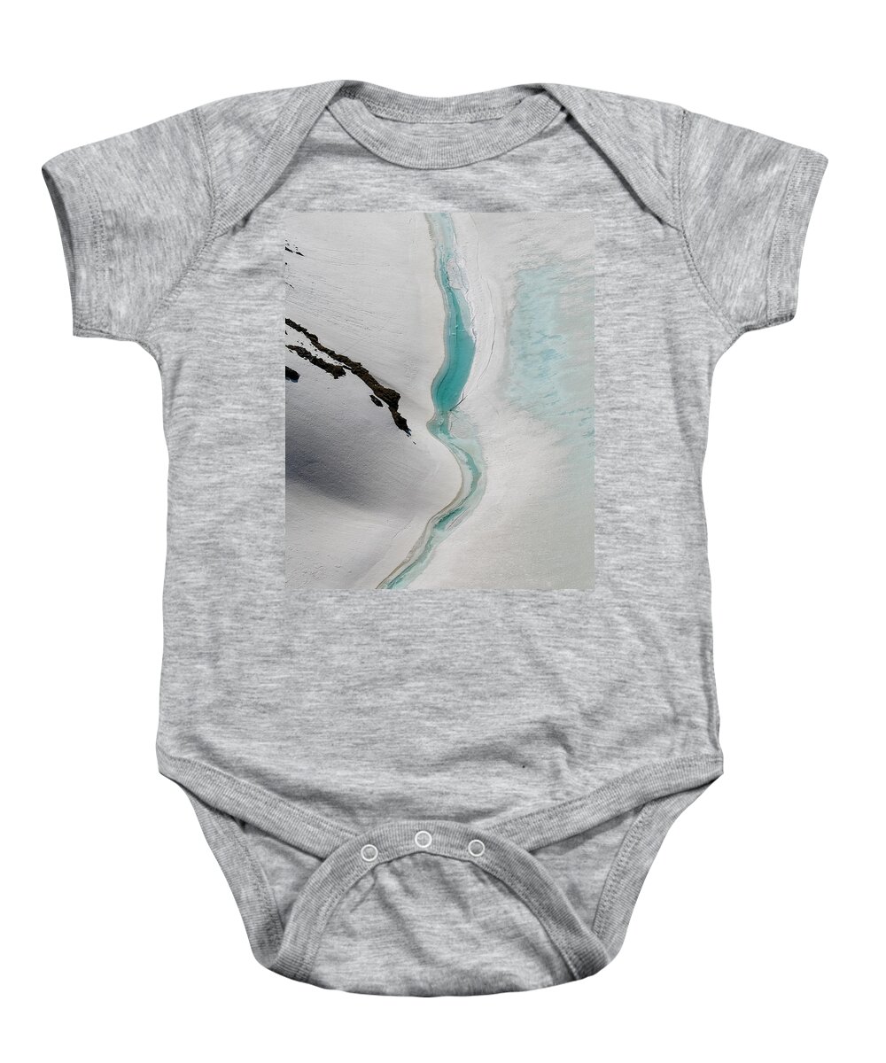 Turquoise Glacial Stream Baby Onesie featuring the photograph Turquoise Glacial Stream by Dan Sproul