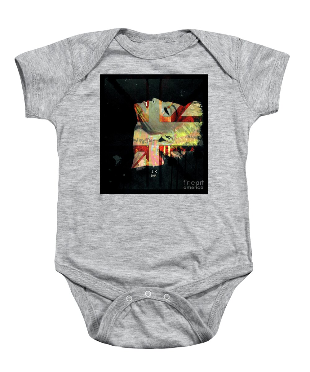 Fine-art Baby Onesie featuring the painting U K - D N A - 23 by Catalina Walker