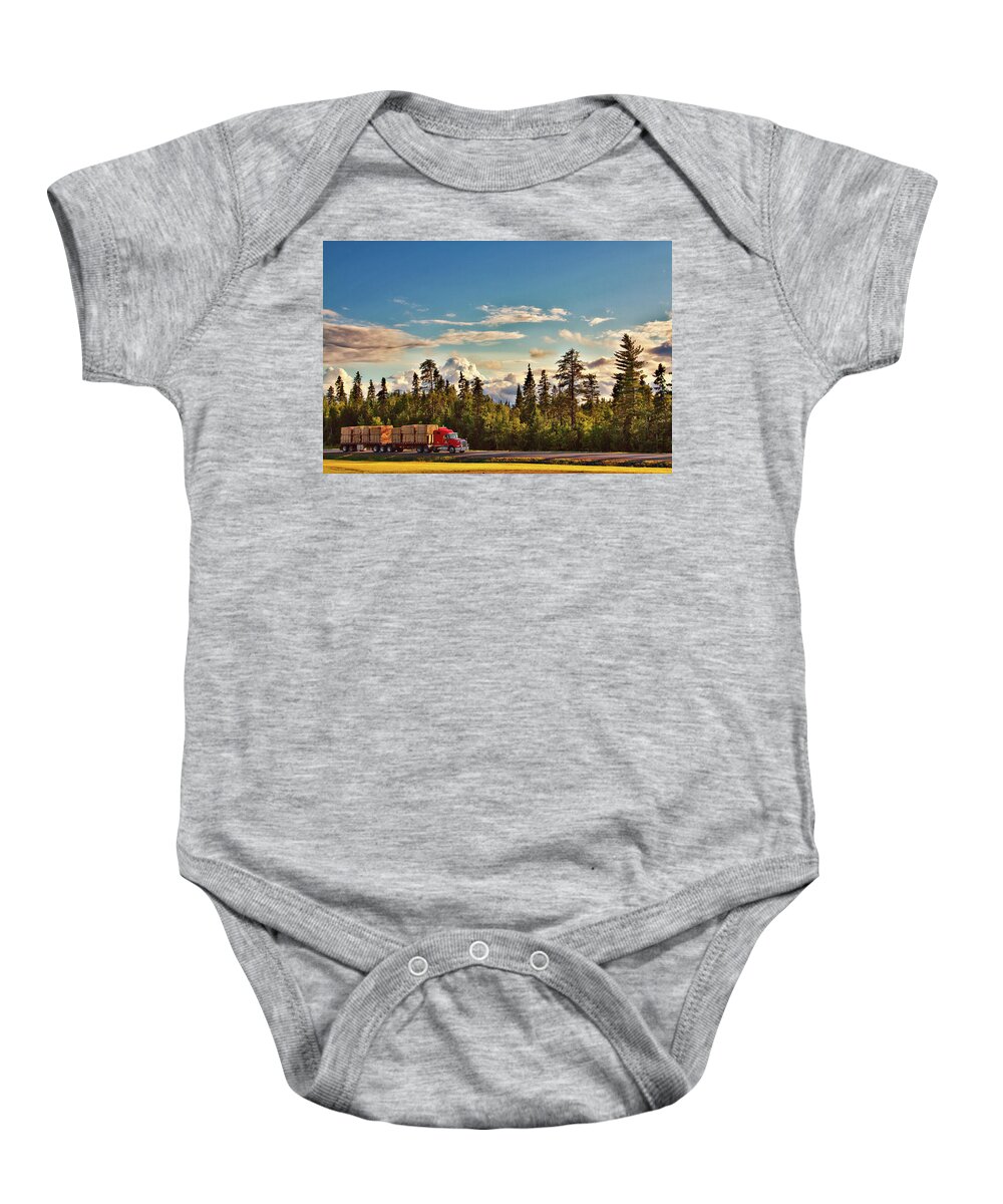 Truck Baby Onesie featuring the photograph Under the big Canadian sky by Tatiana Travelways