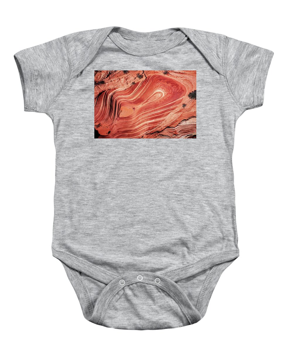 2021- Baby Onesie featuring the photograph Unknown Sandstone Wave - Close Up Aerial by Alex Mironyuk