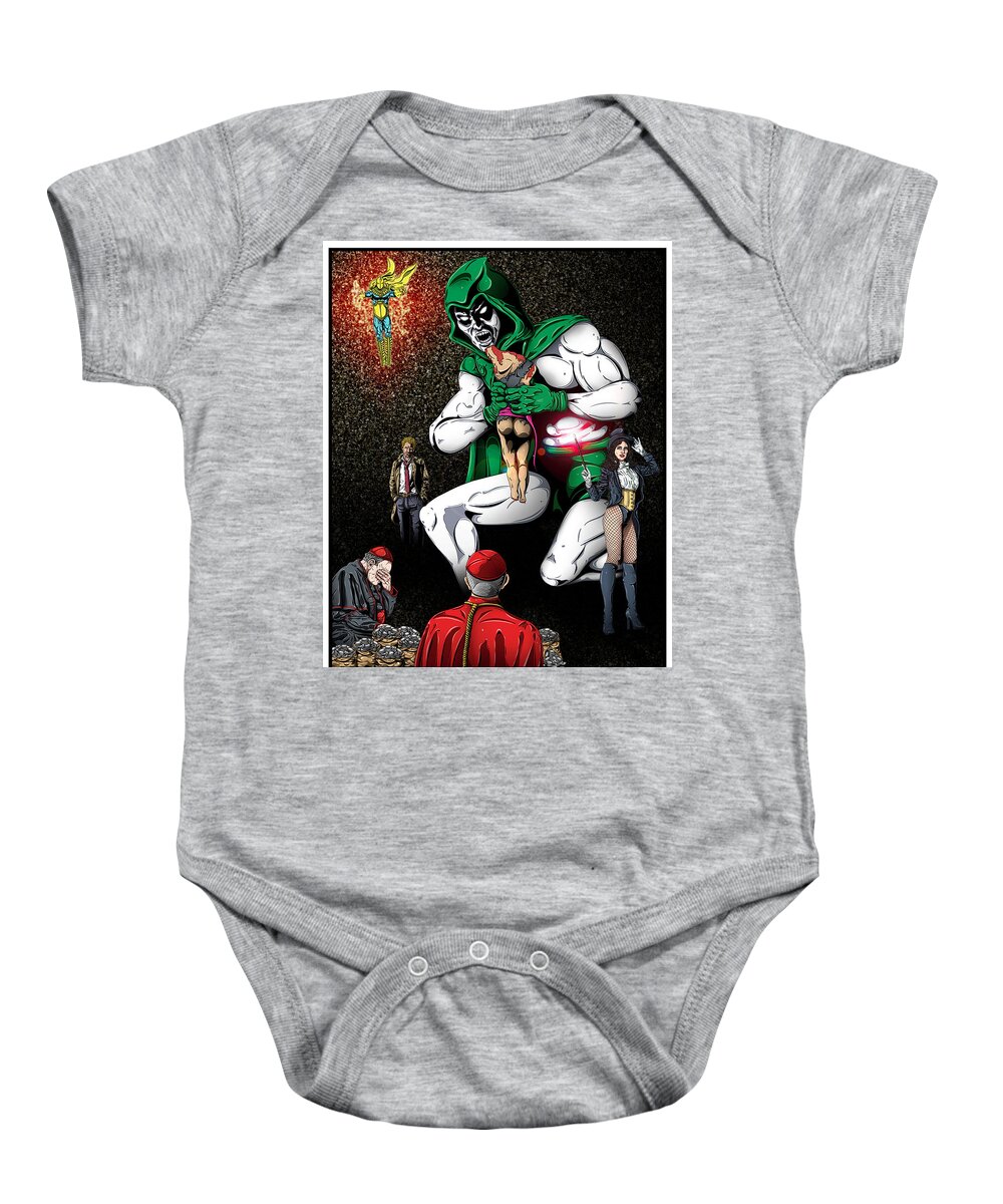 Illustration Baby Onesie featuring the digital art Untitled #7 from the New Gods Series by Christopher W Weeks