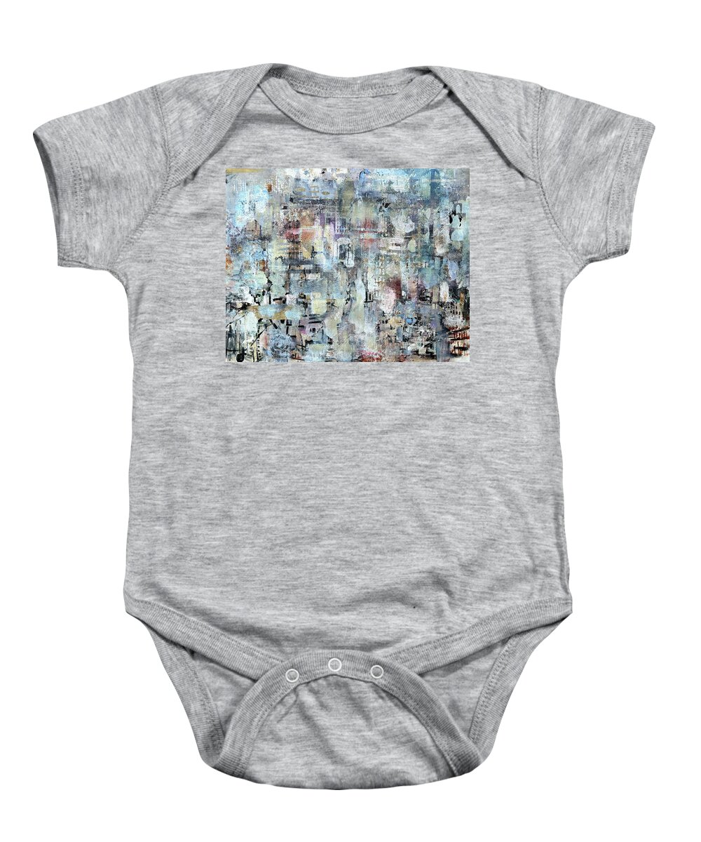  Baby Onesie featuring the painting Misty City by Tommy McDonell