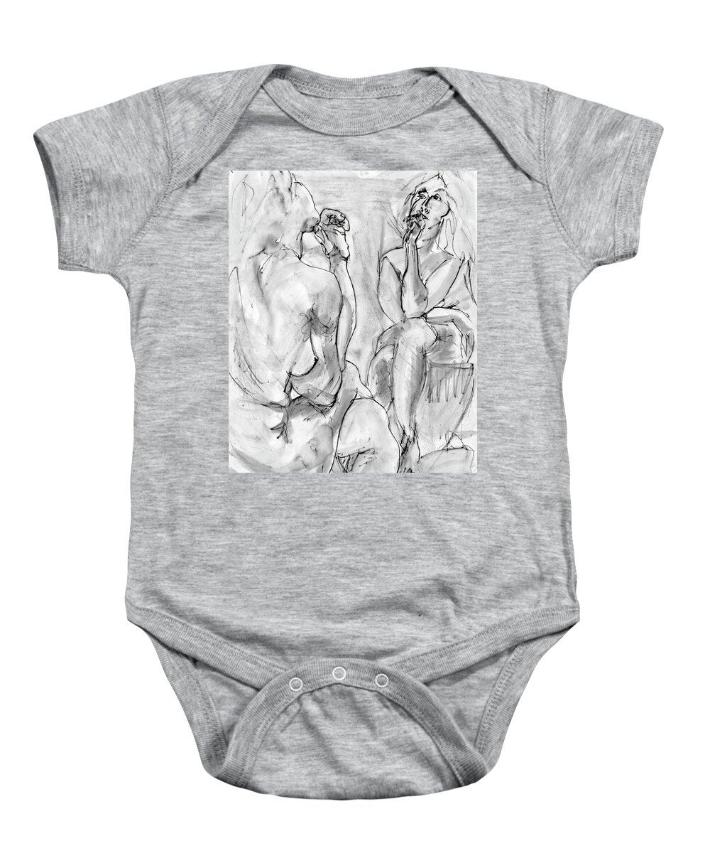 Ink Baby Onesie featuring the drawing Untitled_1z by Paul Vitko