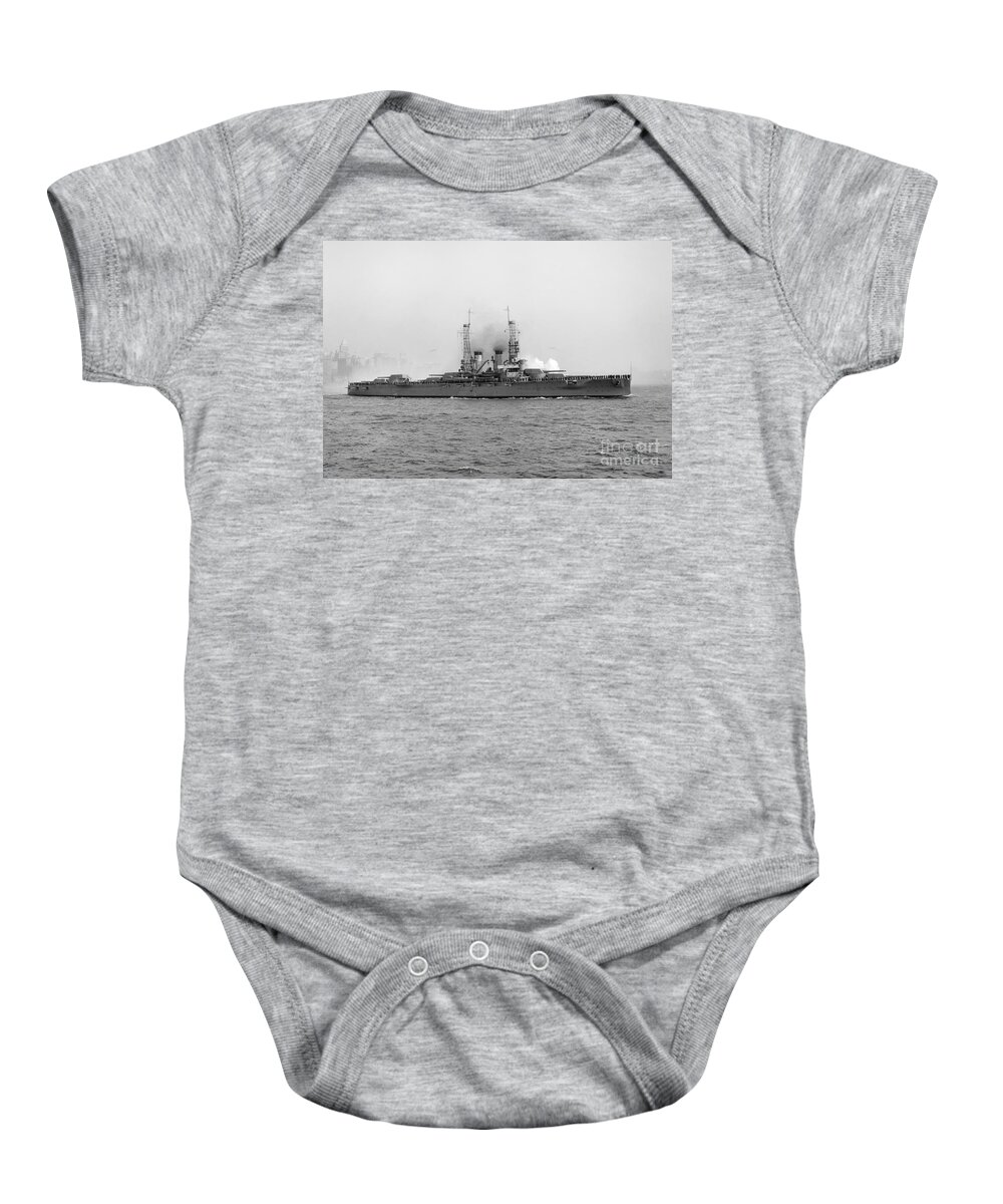 1912 Baby Onesie featuring the photograph USS Arkansas, c1913 by Granger