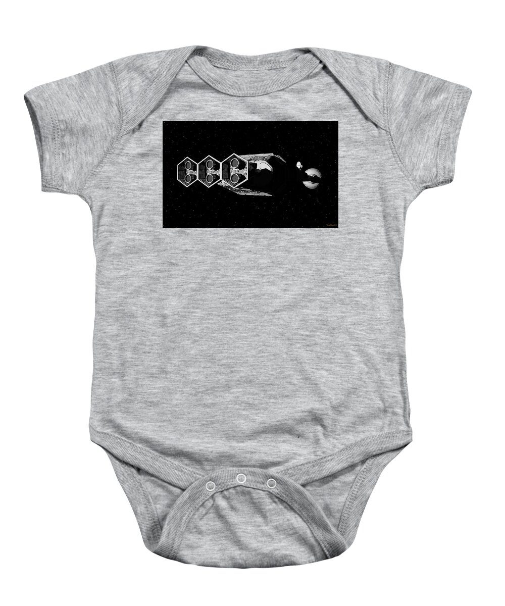 Discovery 1 Baby Onesie featuring the digital art USS Discovery1 by David Robinson