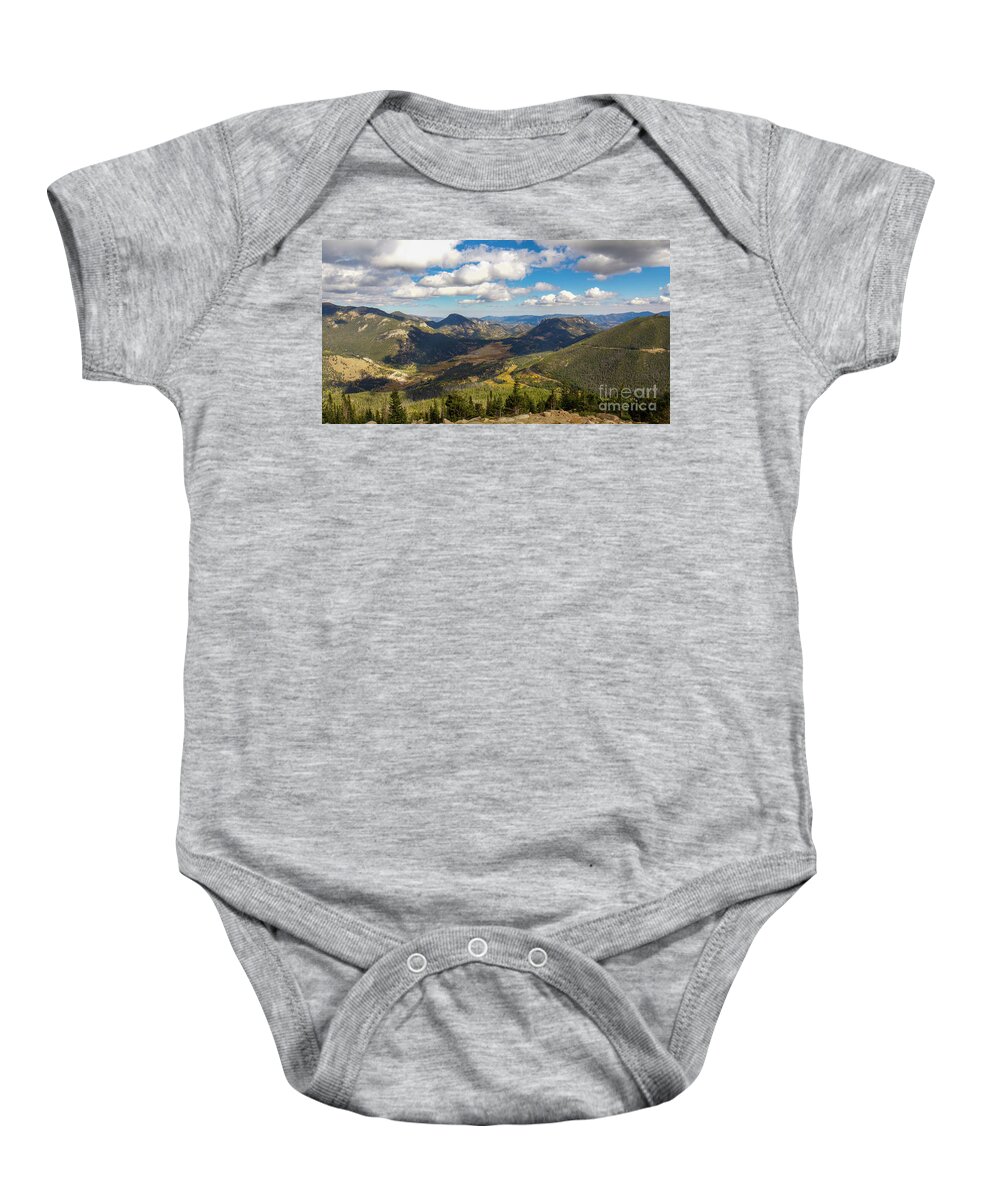 Rocky Mountain National Park Baby Onesie featuring the photograph View From Trail Ridge Road by Shirley Dutchkowski