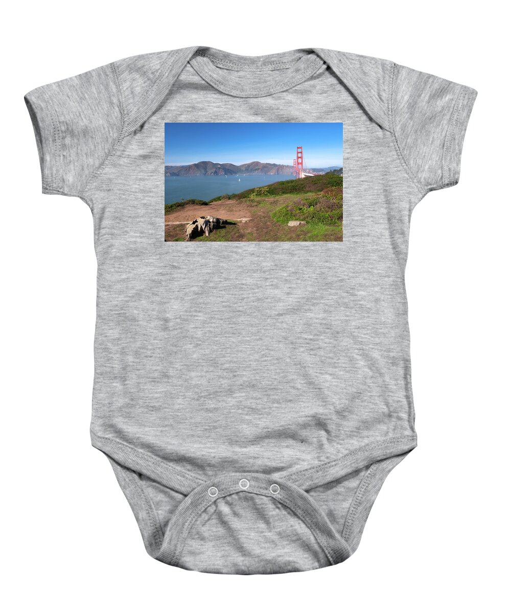 Bay Area Baby Onesie featuring the photograph View of Golden Gate Bridge from the Presidio by Matthew DeGrushe