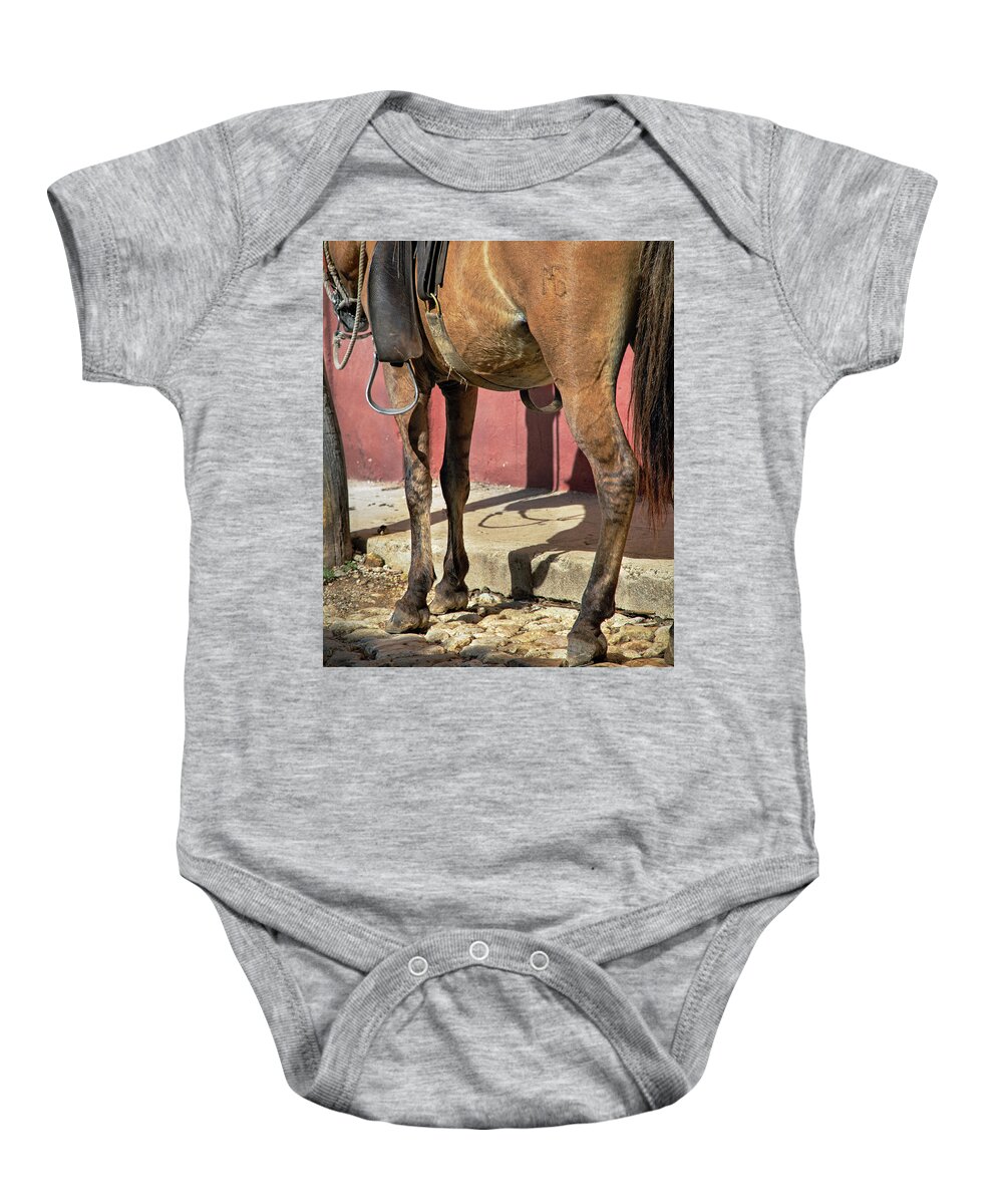 Horse Baby Onesie featuring the photograph Waiting by M Kathleen Warren
