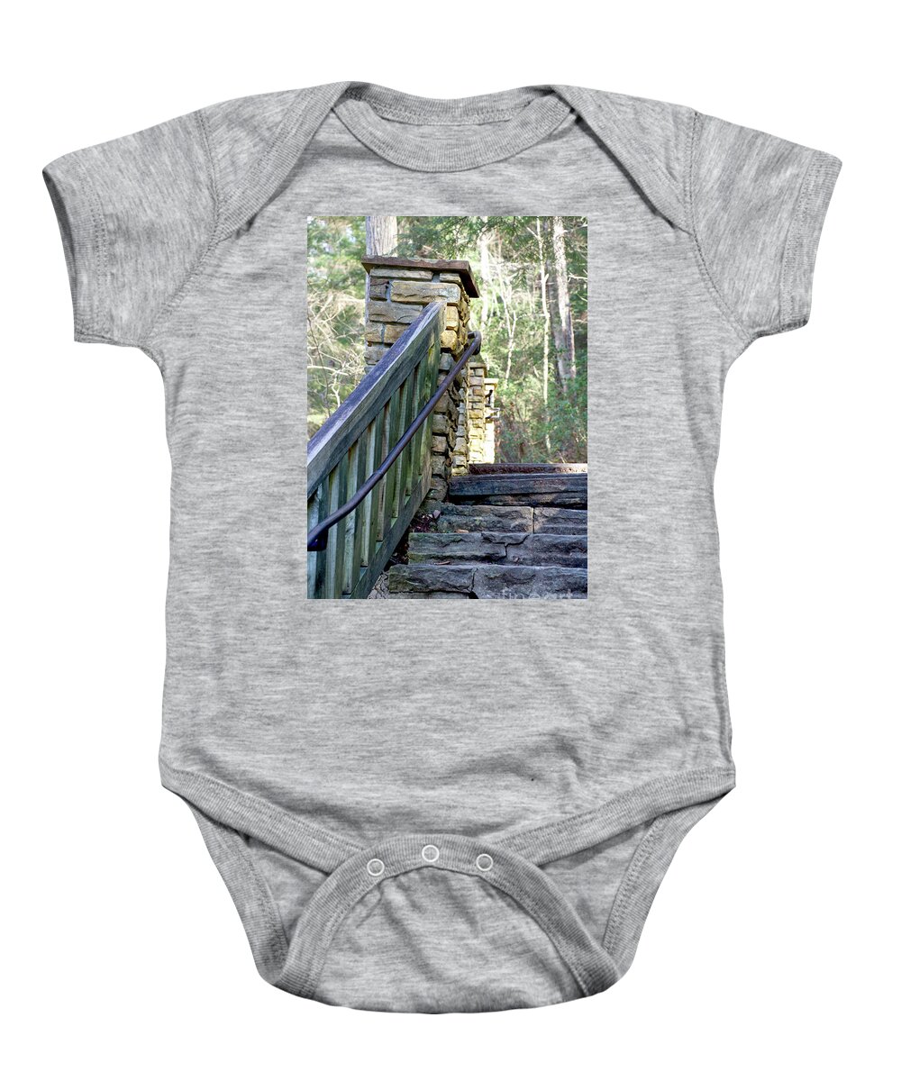 Cumberland Falls Baby Onesie featuring the photograph Watch Your Step 2 by Phil Perkins