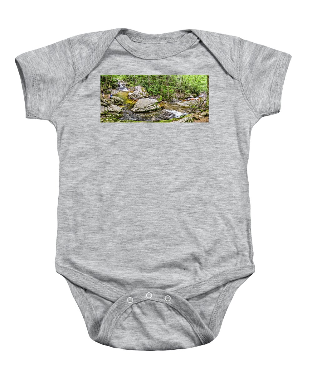 Waterfall Baby Onesie featuring the photograph Waterfall Panoramic by WAZgriffin Digital