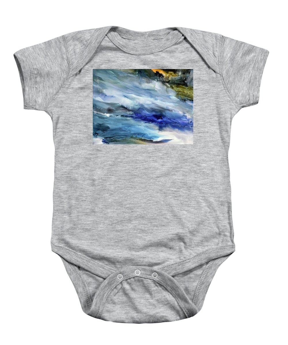 Ocean Baby Onesie featuring the painting Waves by Tommy McDonell