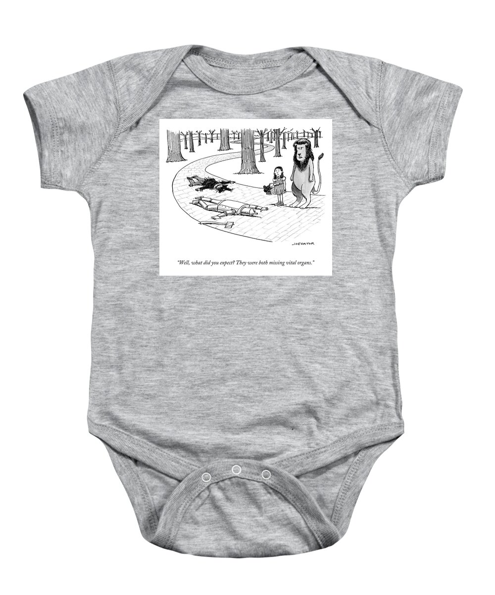 “well Baby Onesie featuring the drawing What Did You Expect? by Joe Dator