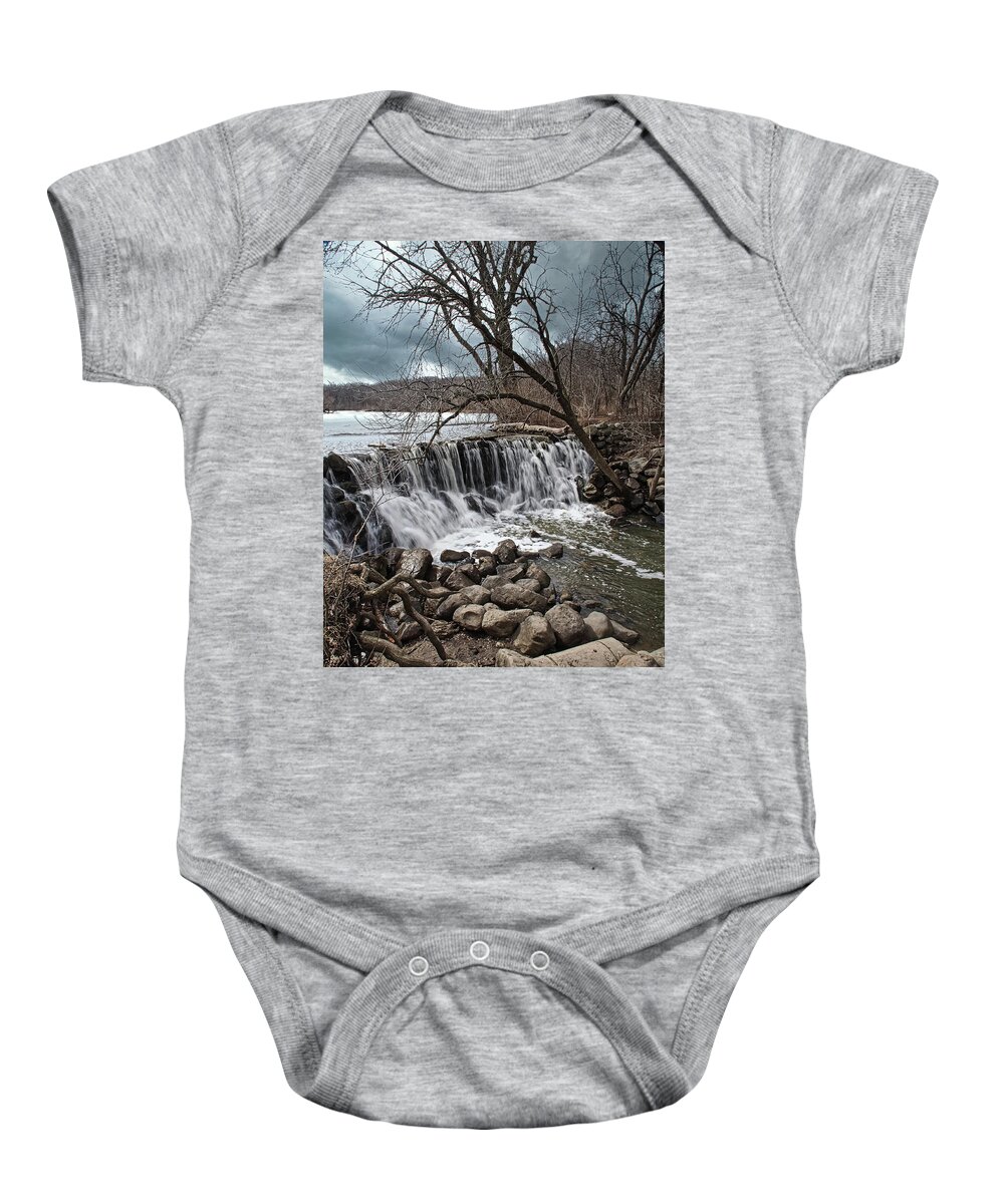 Waterfall Baby Onesie featuring the photograph Whitnall Park Waterfall II by Scott Olsen