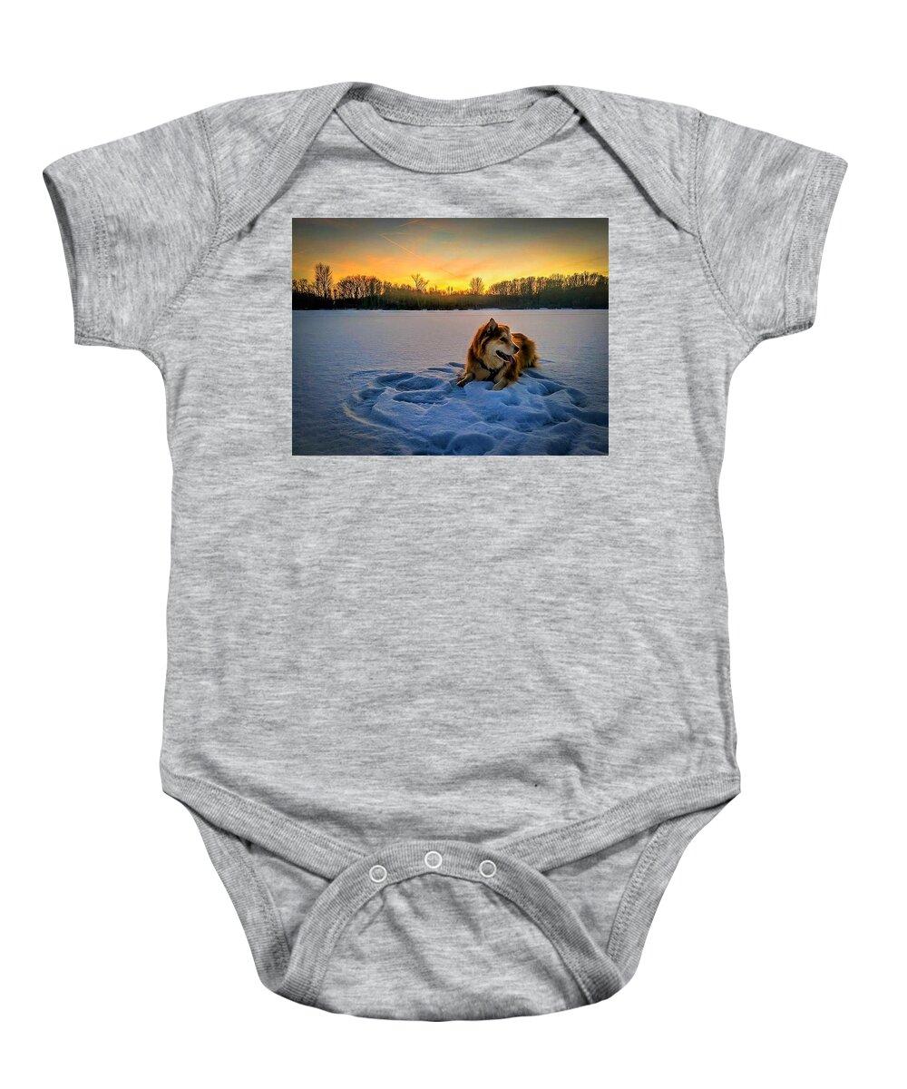  Baby Onesie featuring the photograph Winter Sunset by Brad Nellis