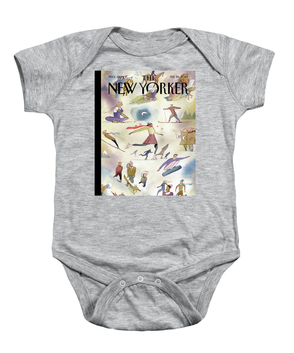 151805 Baby Onesie featuring the painting Winter Wonders by Marcellus Hall