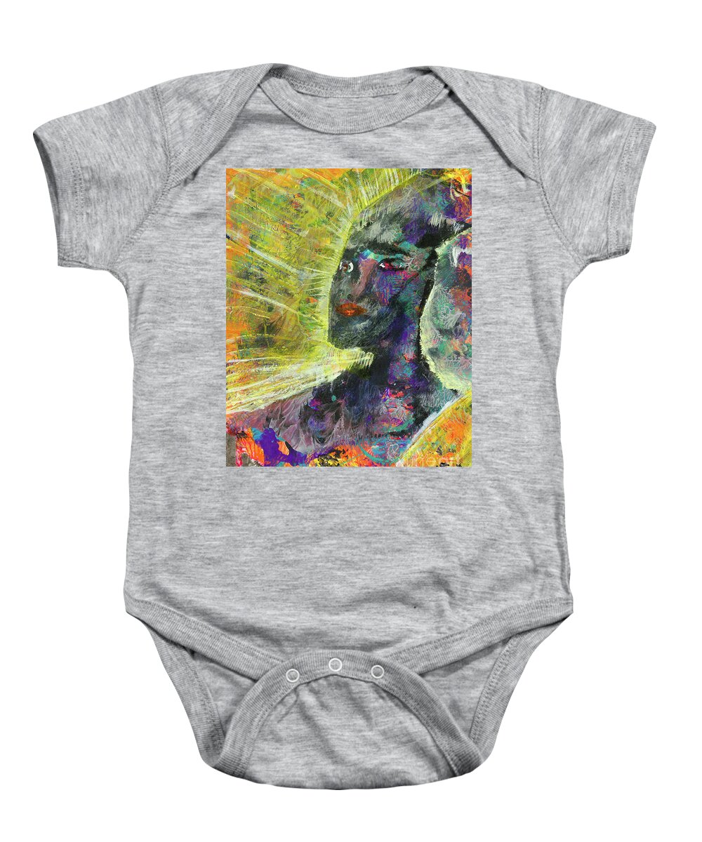 Woman Baby Onesie featuring the painting Woman by Tessa Evette