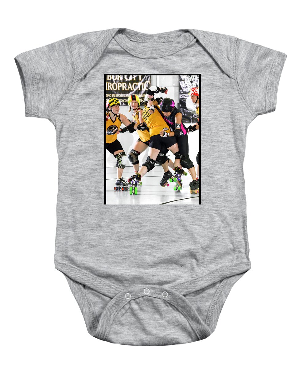 Roller Derby Baby Onesie featuring the photograph Women Who Fly#5 by Christopher W Weeks
