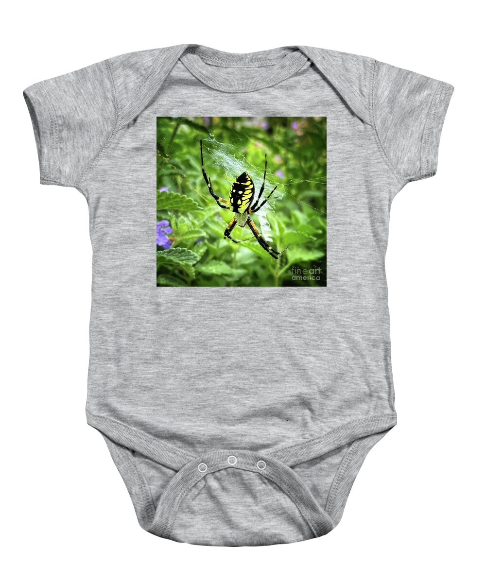 Spider Baby Onesie featuring the photograph Writing Spider Writing by Lois Bryan