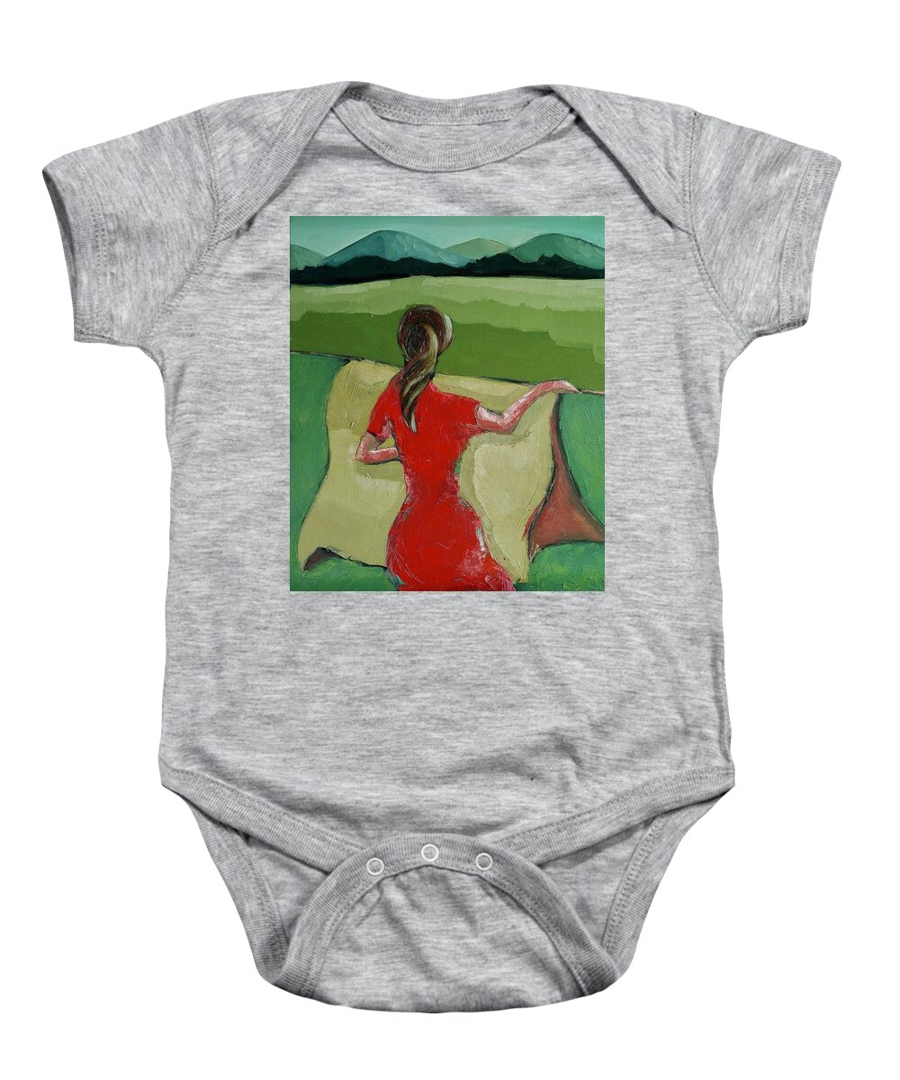  Baby Onesie featuring the painting Yearning by Mikyong Rodgers