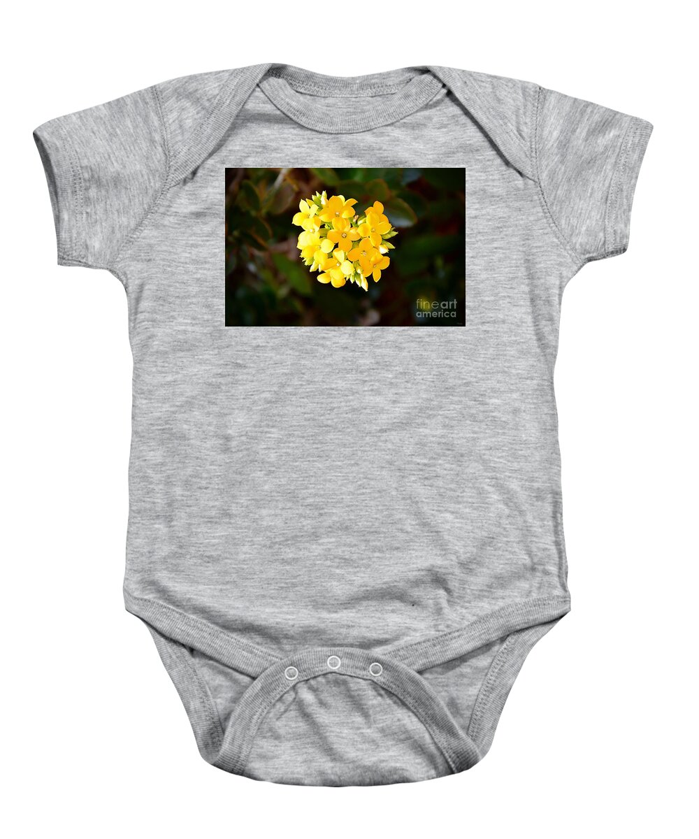 Yellow Flowers Baby Onesie featuring the photograph Yellow Allegria by Ramona Matei