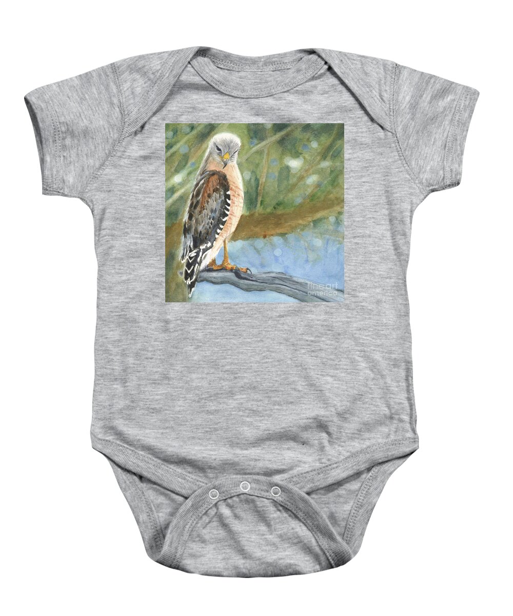 Bird Baby Onesie featuring the painting Yess ....can I help you? by Vicki B Littell