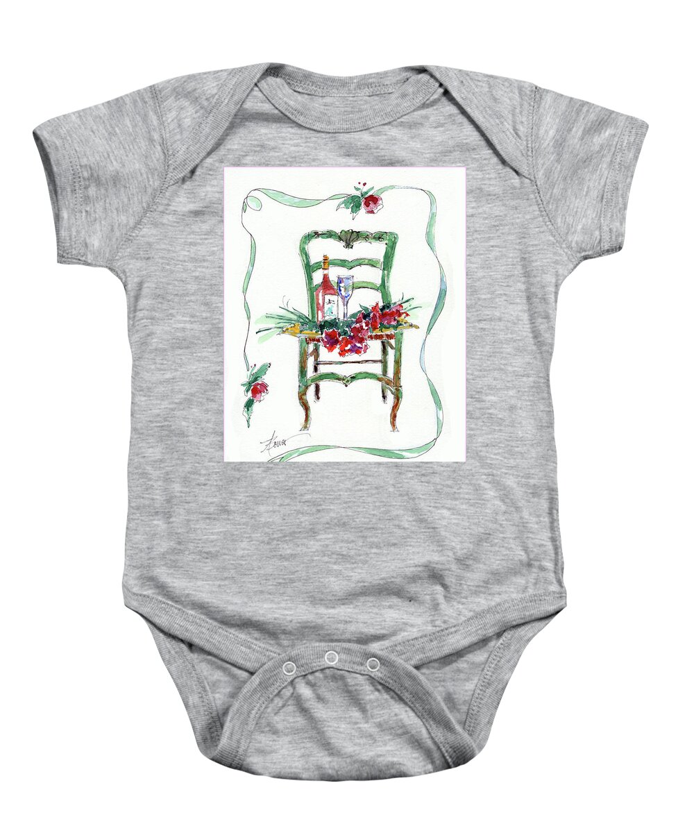 Wine Baby Onesie featuring the painting You Bring the Wine by Adele Bower