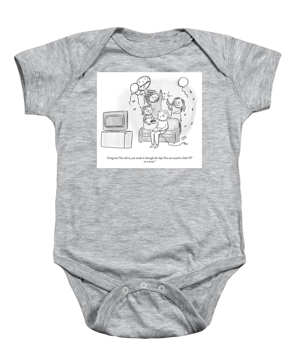 Congrats! You Did It Baby Onesie featuring the drawing You Made it Through the Day by Sarah Kempa