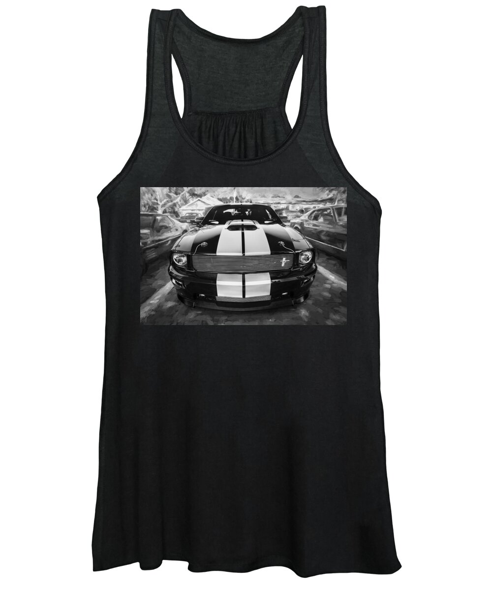 2007 Mustang Women's Tank Top featuring the photograph 2007 Ford Mustang Shelby GT Painted BW  #1 by Rich Franco