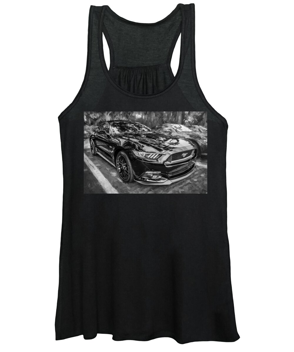2015 Ford Mustang Women's Tank Top featuring the photograph 2015 Ford Mustang GT Painted BW   by Rich Franco